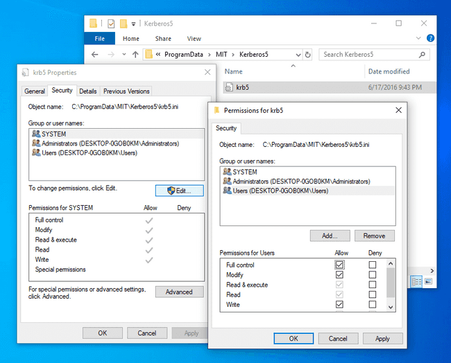 Manage file permissions on Windows